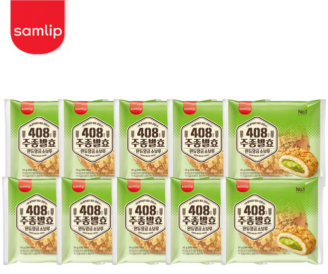 삼립빵 삼립 주종발효 완듀앙금 소보루, 10개, 95g