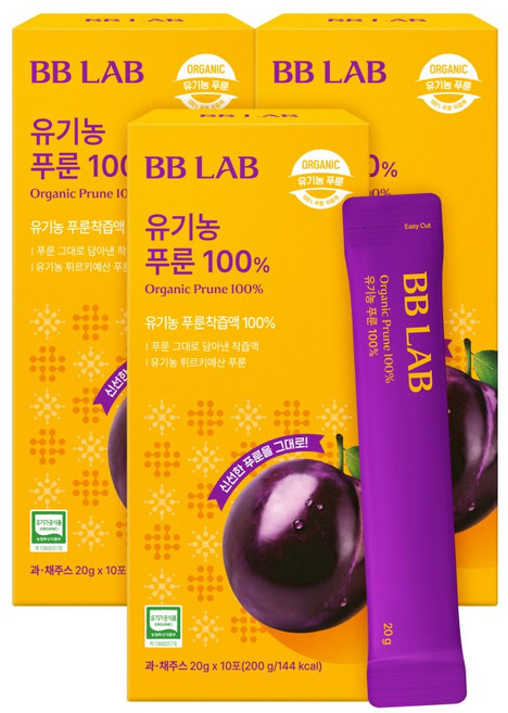 [무료배송/오늘출발] 뉴트리원 비비랩 유기농 푸룬 100% 푸룬착즙액 자두 튀르키예산 푸른 기획세트, 200g