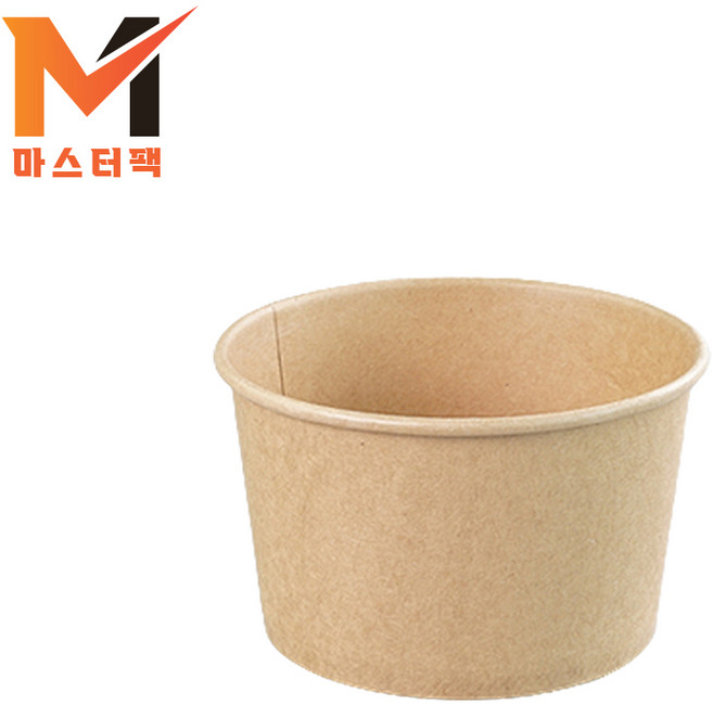 PT 750호 종이용기 내추럴 크라프트 세트(뚜껑_AF백색뚜껑), 1개, 1000세트