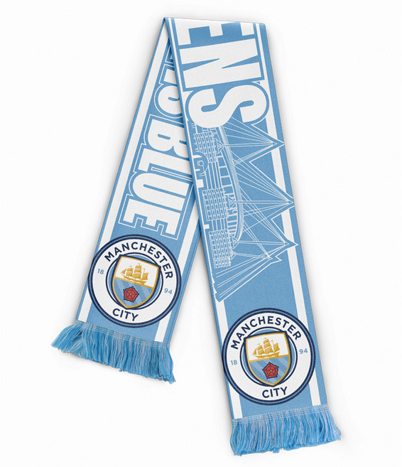 맨시티 굿즈 홀란드 응원 머플러 3709, 블루과 화이트 130cmx18cm, 1개
