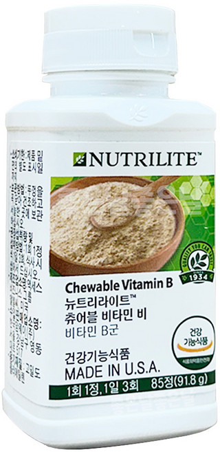 암웨이 츄어블 비타민 비 이스트 비 85정 + 새부리형마스크 2매 증정, 1세트, 91.8g