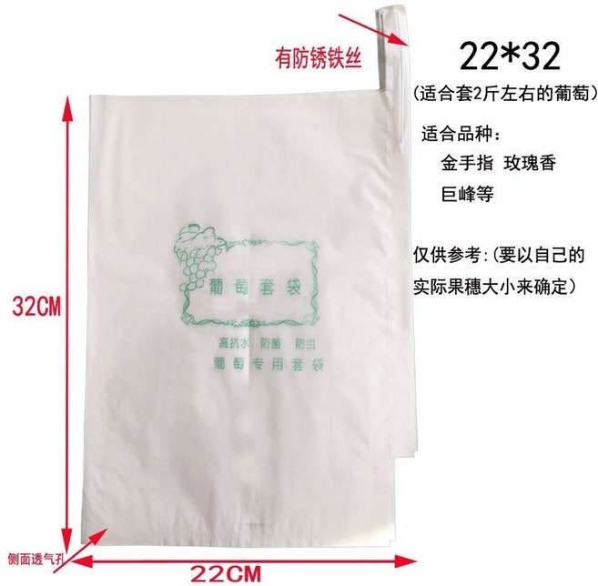 陽光玫瑰葡萄蓮霧芒果枇杷專用套袋 木漿紙防水防蟲防鳥透氣保果農用水果保護紙袋, 寬22*長32 裝2斤左右100個, 1個
