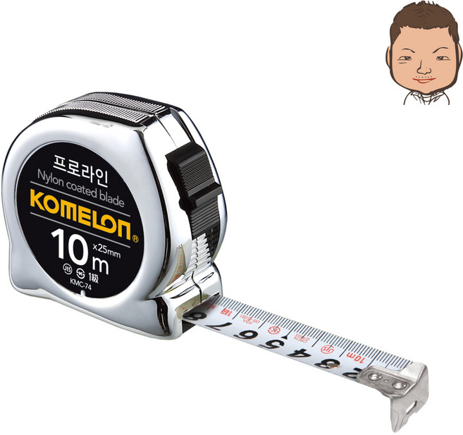 프로라인_크롬_줄자_10Mx25_KMC-74_코메론_KOMERON, 1개