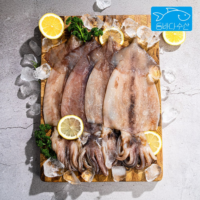 동바다수산 동해안 영덕 손질 오징어 / 원양 오징어 알 1kg내외, 1개, 원양 손질 정품 (1kg내외/4~7미)