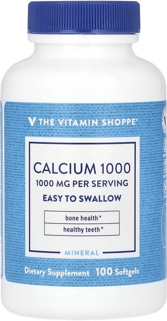 The Vitamin Shoppe 칼슘 1000 1000mg 소프트젤 100정(소프트젤 1정당 250mg), TheVitaminShoppe칼슘10001000mg소프, 1개, 100정 - 쿠팡