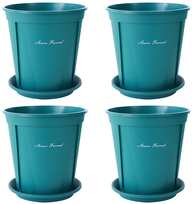 해피앤몰 숨쉬는 슬릿 화분+받침 4개세트, 1개