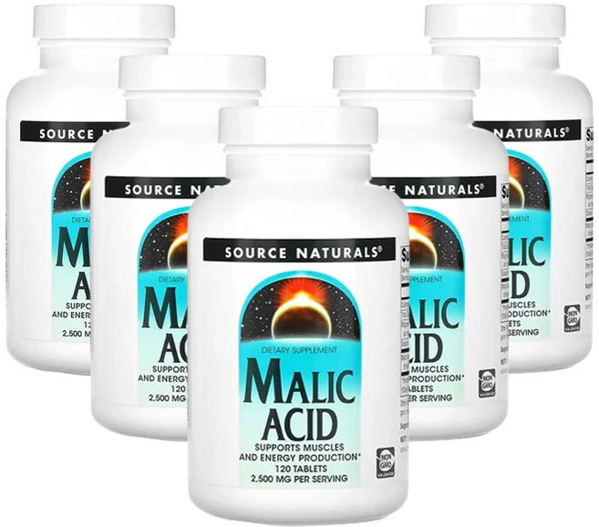 소스네츄럴스 말산 2 500mg, 5개, 120정 - 쿠팡