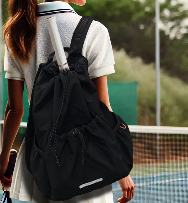윈블리 테니스 백팩 테니스 가방 배트민턴 라켓가방 캐쥬얼 백팩, 블랙, 1개
