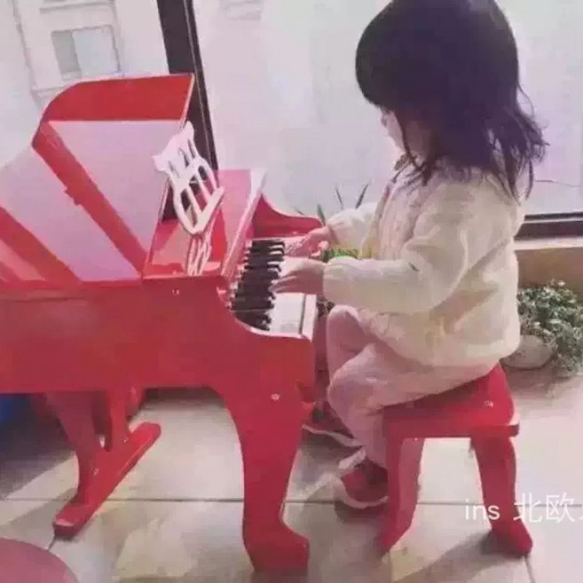 베이비그랜드피아노 미니 그랜드피아노 완구 엘리트 장난감, 1개, C. 블랙 5키