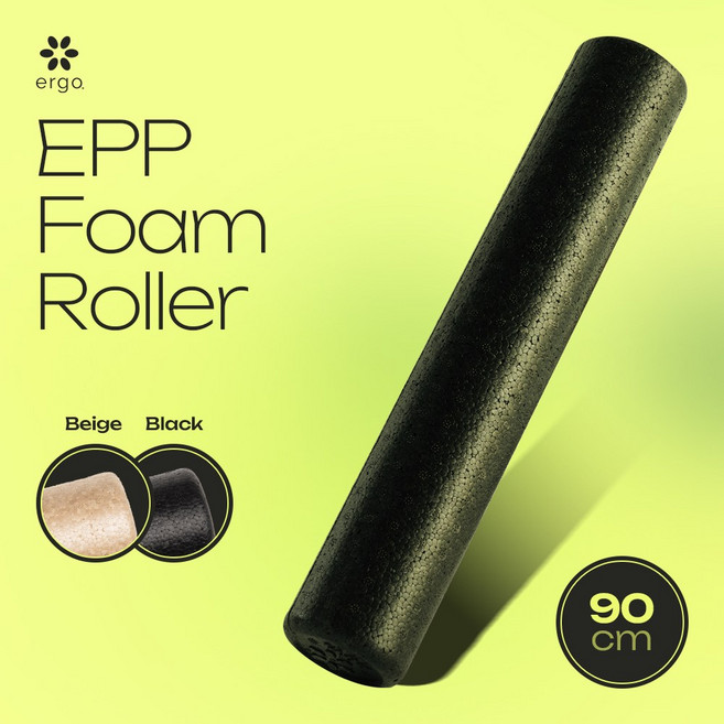 에르고 EPP 폼롤러 90cm 하드 필라테스 요가 스트레칭 종아리 마사지, 샌드베이지, 1개