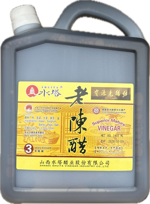 중국식품 수탑노천추 간장식초 발효식초 라오천추 흑식초, 1.4L, 1개