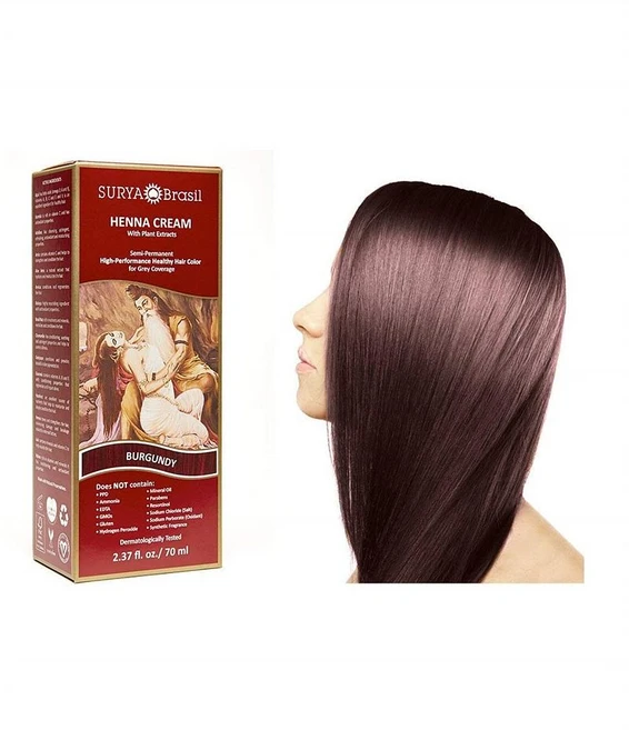 Surya Brasil 헤나 크림 70ml 1팩 버건디 Surya Brasil Products Henna Cream Burgundy 2.37 Fluid Ounce, - - 쿠팡