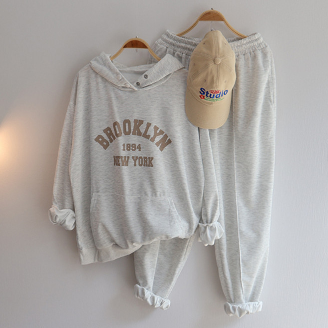 스카이코코 긴팔 후드 맨투맨 밴딩 조거팬츠 브린 똑딱 트레이닝 세트