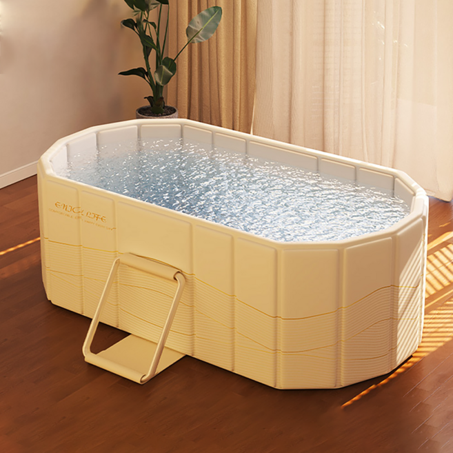 굿비티 접이식 욕조 이동식 간이 반신욕조, 1개, 골든옐로우