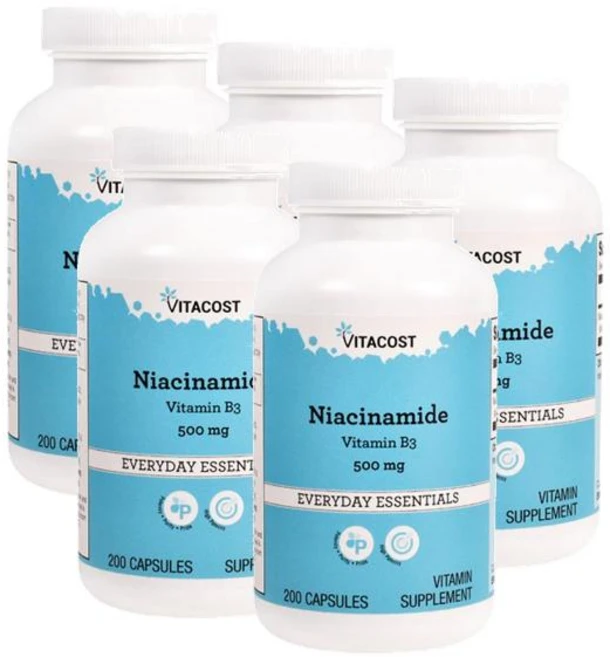 비타코스트 니아신 아마이드 비타민B3 500mg 캡슐 Vitacost Niacinamide, 5개, 200정 - 쿠팡