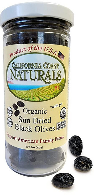 California Coast Naturals 유기농 썬 드라이 블랙 올리브 226.8g(8온스)125336, 1개, 227g