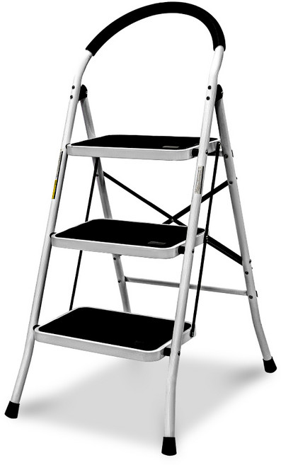 로티홈시스 접이식 가정용 사다리 화이트블랙, 1개
