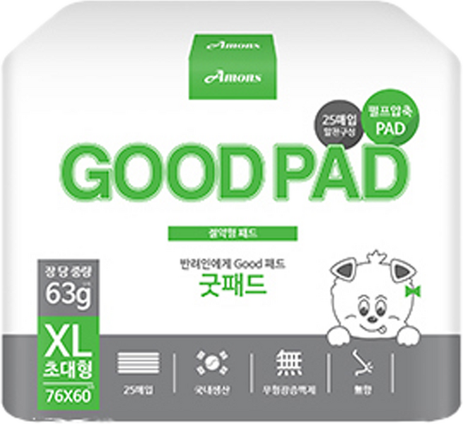 아몬스 굿패드 강아지쉬패드 강아지배변패드, 25개입, 1개