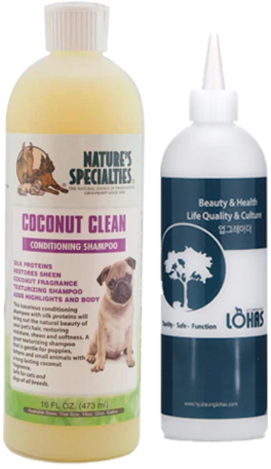 협성로하스 코코넛크린 샴푸 강아지 올인원 샴푸+컨디셔너+ 협성 희석용기 or 강아지물티슈, 473ml, 1개, 473ml - 쿠팡