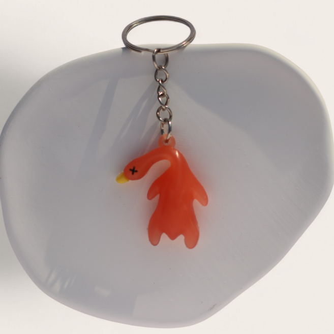 제리오 자외선 변색 키링 5종 동물 키링 가방 키홀더, 1개, 오리