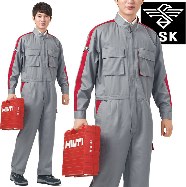 K-23 봄~가을 스즈끼 정비복 작업복 회색 M~4XL 일체형 우주복 근무복 스즈키복 유니폼 빅사이즈 남자 남성 일육