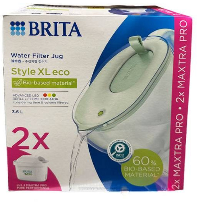 브리타 스타일 에코 정수용기 3.6L (필터 2개입), 하나의 옵션, 하나의 옵션