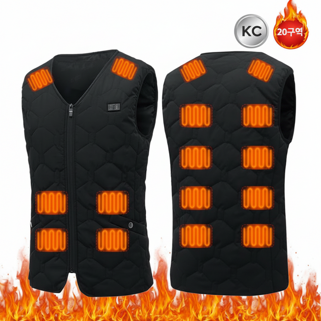 Mosashoe 발열조끼 20구역 열선조끼 USB/DC 겨울 방한 발열 바이크 등산 골프 조끼