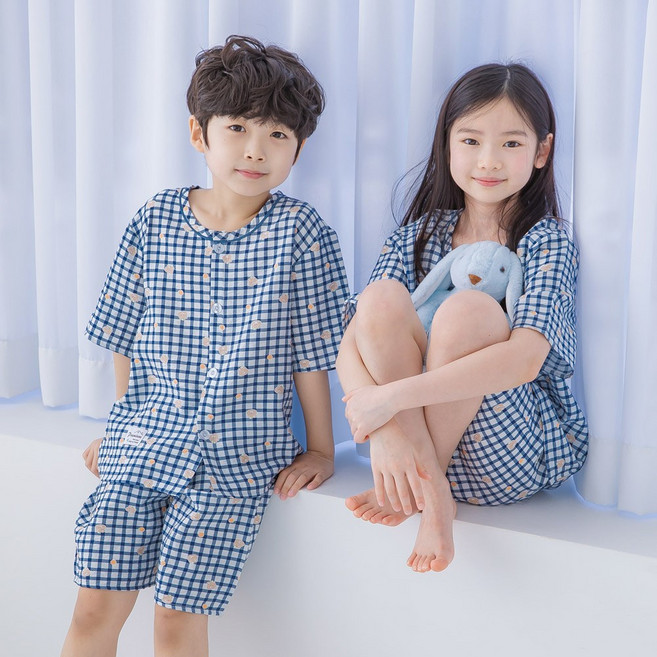 2WE 봄 여름 커플 풍경인견 가족잠옷세트 아동 주니어 파자마