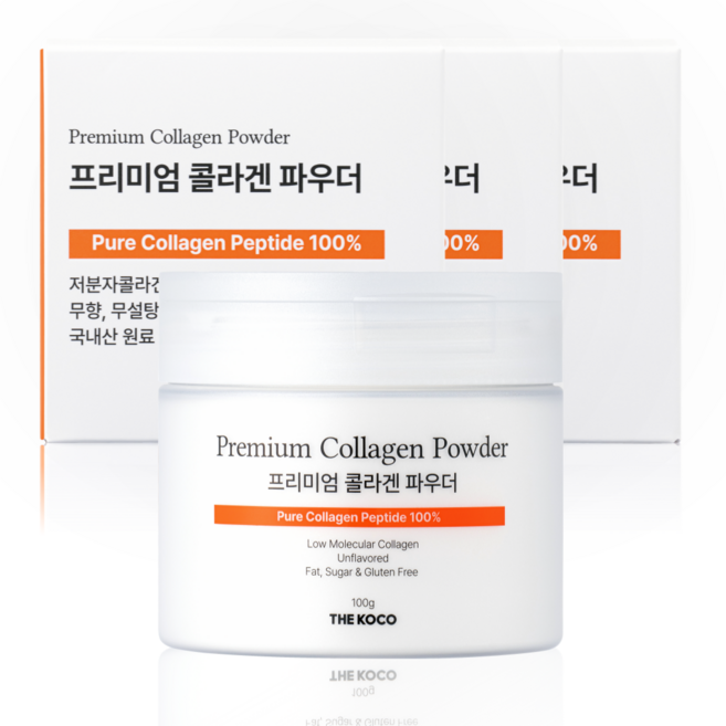 더코코 저분자 콜라겐 파우더, 3개, 100g