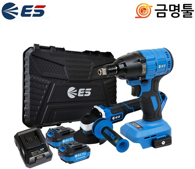 ES산업 EL20RWG 충전콤보세트 20V 5.0AH EL20RW LG920 임팩드라이버렌치 그라인더셋트, 1개