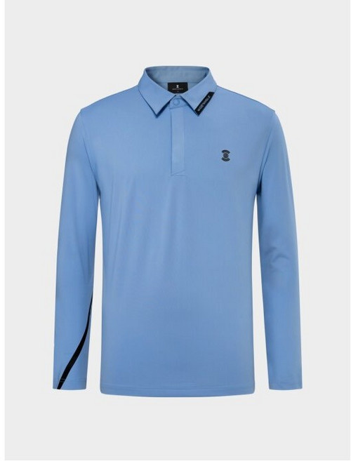 와이드앵글 남성 TO PRO 로고 그래픽 긴팔 폴로 티셔츠