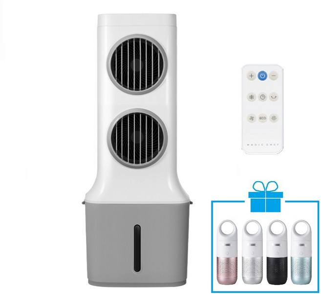 매직쉐프 냉풍기 BLDC 2구 냉선풍기 LED 무드등 가정용 업소용 사무실 에어쿨러, LMAC-N240W