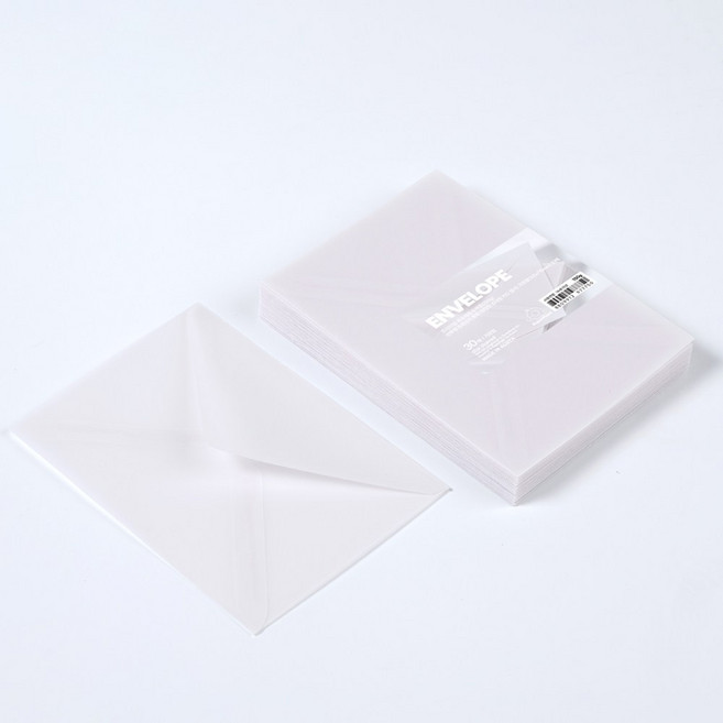 PaperPhant 프리미엄 국내 제작 두꺼운(150g) 반투명 트레싱지 봉투, 가로형(165*115mm) 30매