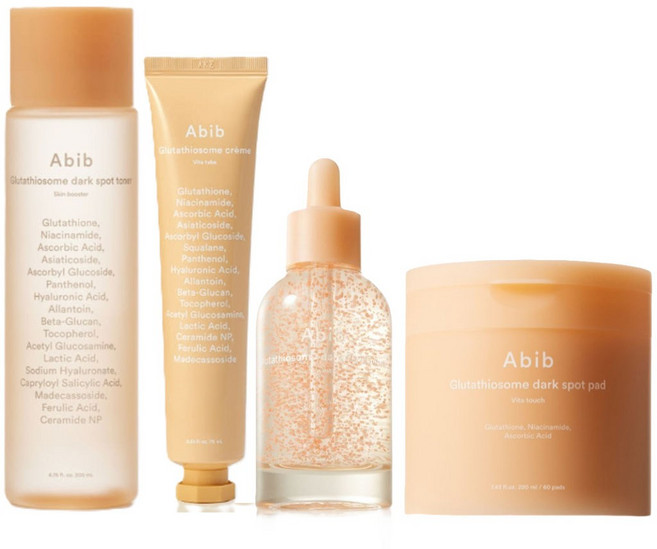 아비브 글루타치온좀 토너 200ml+크림 75ml+세럼 50ml+패드 60매 4종 세트, 1세트