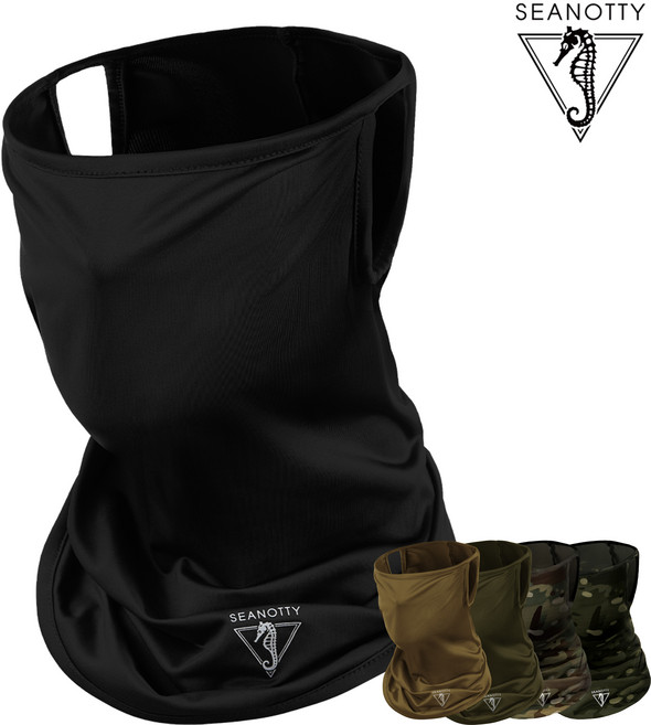 씨노티 오퍼레이터 택티컬 넥워머 워랩 버프 스카프 반다나 등산 아웃도어, 1개, BLACK