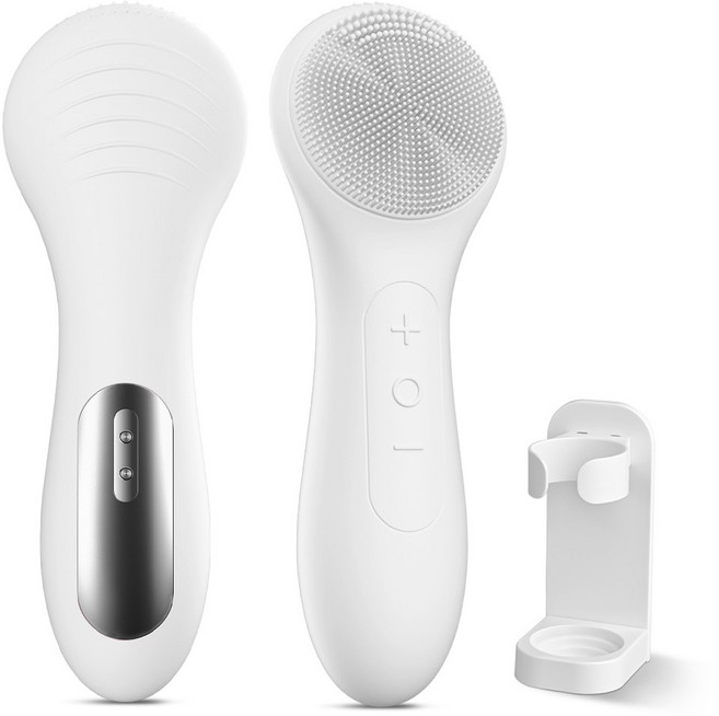 진동 클렌저 실리콘 세안 브러쉬 진동 온열 세안기, 화이트