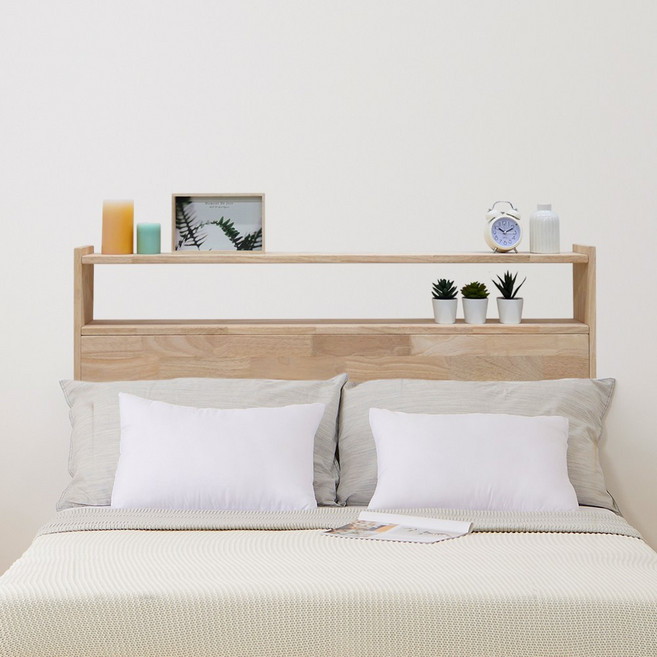 침대 원목 다용도 헤드보드 프레임 수납 선반 1100X900, 단품