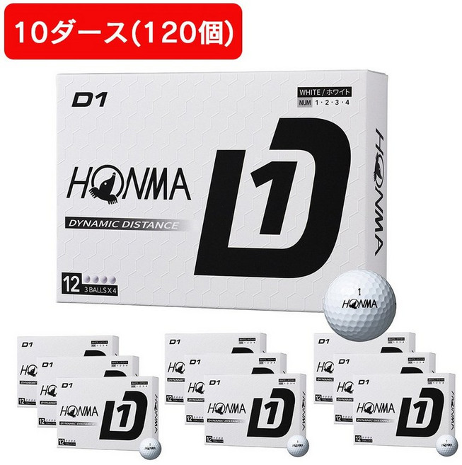 혼마 골프 HONMA 남성 10 다스 세트 공 D1 2024 BT2401 WH 120개들이 칼라 화이트 248206