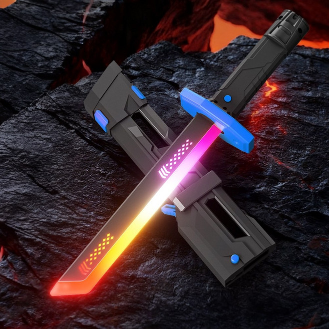 UB 스틸 블레이드 검 광선 LED 분사 충전식 진격의 거인, 1개, 단검_블루