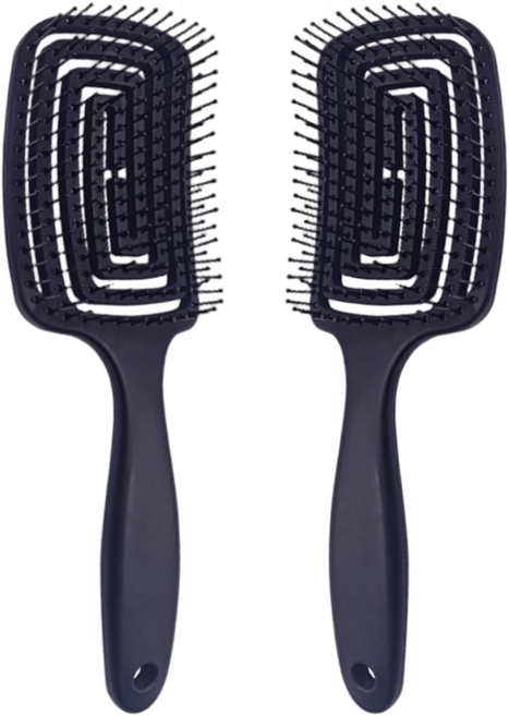 리루나 콤포트이지 볼륨업 스타일링 헤어브러쉬, 1개, 검정2개세트