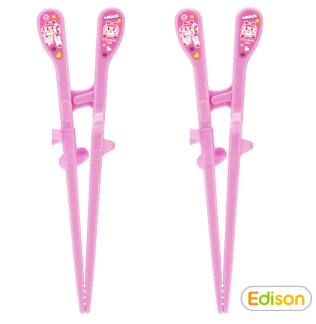 에디슨 아동교정젓가락 2단계, 엠버, 2개 - 쿠팡
