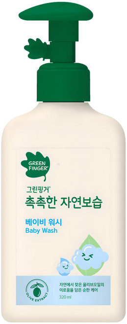 그린핑거 촉촉한 자연보습 베이비 워시, 320ml, 1개