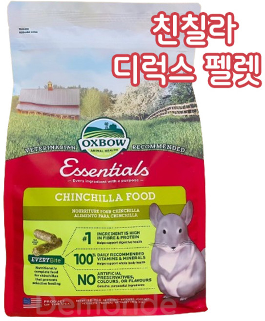 옥스보우 친칠라 사료 디럭스 펠렛, 1개, 1.36kg