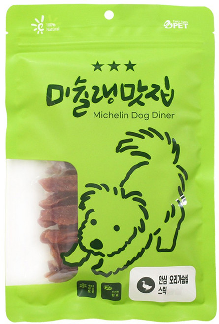 미슐랭맛집 강아지 간식 육포, 1개, 180g, 안심오리가슴살스틱
