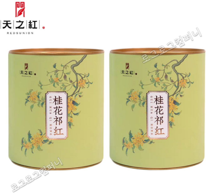 천지홍 오스만투스 계화홍차 계화기홍 블랙티 캔포장 산차 총200g, 2개, 1개입, 100g