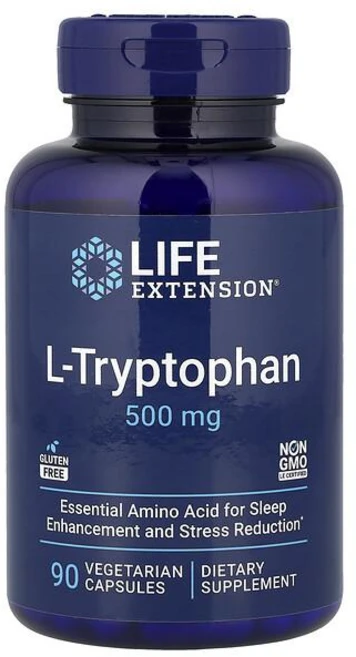 Life Extension L-Tryptophan 500mg Vegetarian Capsules 라이프익스텐션 L-트립토판 500mg 베지테리언 캡슐, 1개, 90정 - 쿠팡