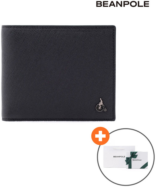 [국내백화점] 빈폴 반지갑 남자 가죽지갑 슬림 경량 지갑 블랙 지갑 선물포장