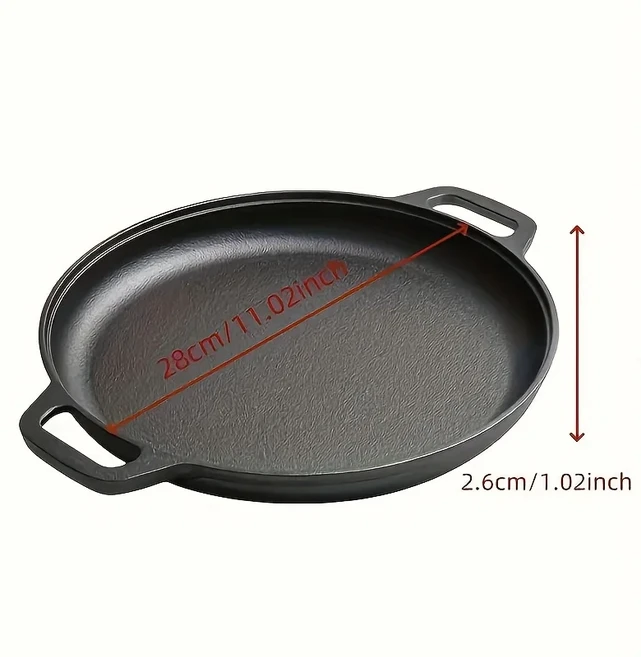 맞춤형 주철 다기능 냄비: 피자와 팬케이크에 적합한 논스틱 냄비 가정용 주방에 적합, 01 Black