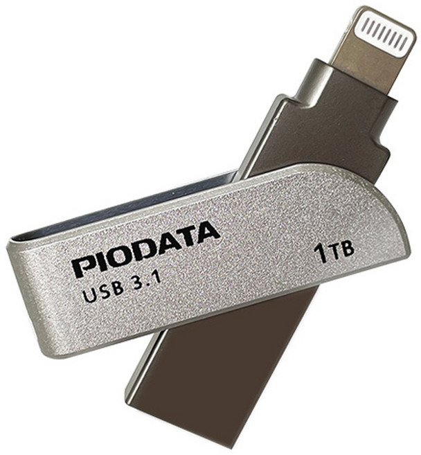 PIODATA 1TB iXflash MFi認證USB3.2 Lightning/USB雙向接頭 備份隨身碟, 1個