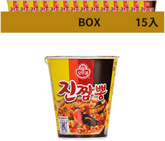오뚜기 ˦ 진짬뽕 컵라면 15入 BOX, 15個裝